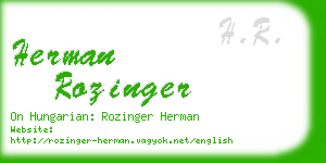 herman rozinger business card